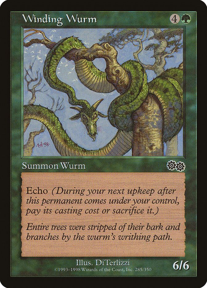 Carta MTG-Winding Wurm-Saga di Urza-N.285-EN-LP-Common