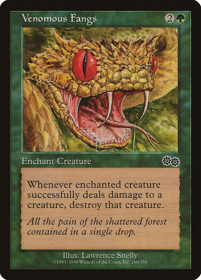 Carta MTG-Venomous Fangs-Saga di Urza-N.280-EN-LP-Common