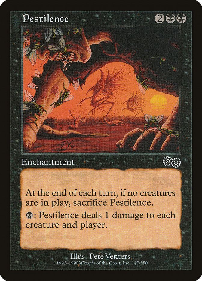 Carta MTG-Pestilence-Saga di Urza-N.147-EN-Good-Common
