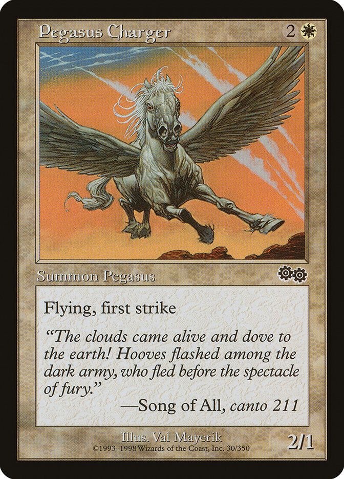 Carta MTG-Pegasus Charger-Saga di Urza-N.030-EN-Good-Common