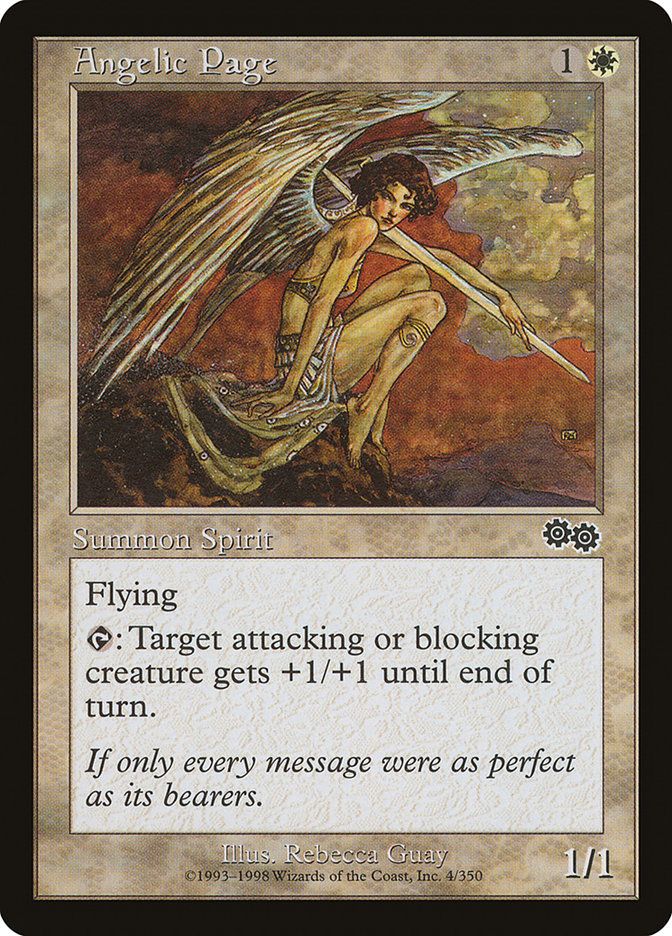 Carta MTG-Angelic Page-Saga di Urza-N.004-EN-LP-Common