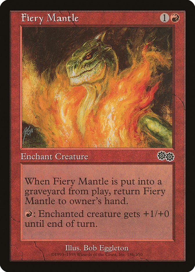 Carta MTG-Fiery Mantle-Saga di Urza-N.186-EN-Good-Common
