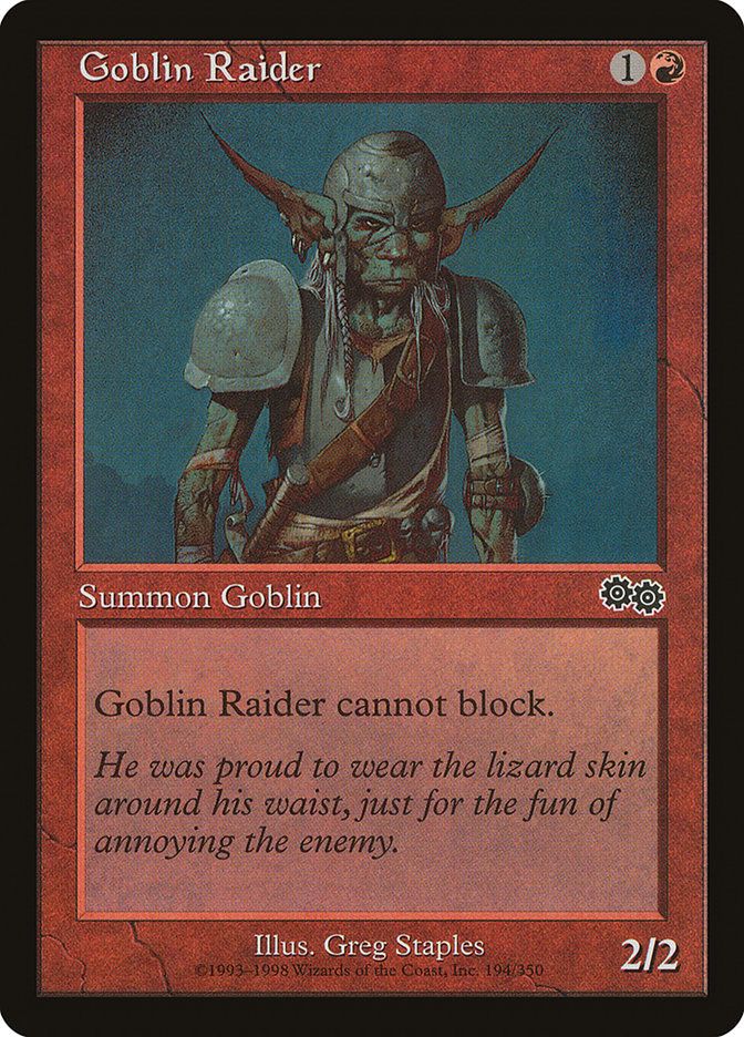 Carta MTG-Goblin Raider-Saga di Urza-N.194-EN-Good-Common