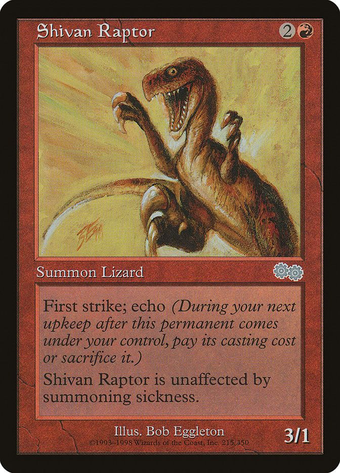 Carta MTG-Shivan Raptor-Saga di Urza-N.215-EN-EX-Uncommon