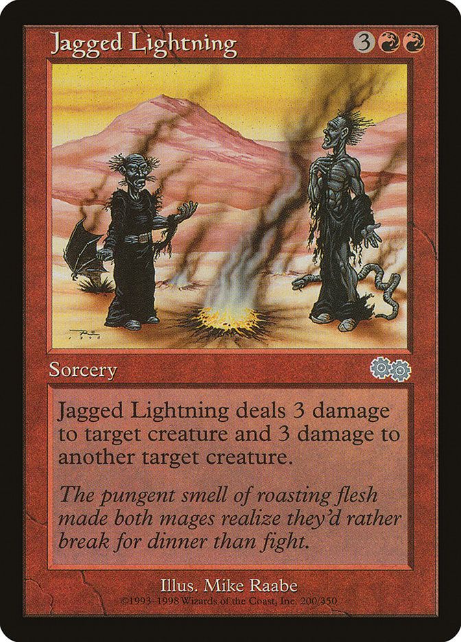 Carta MTG-Jagged Lightning-Saga di Urza-N.200-EN-EX-Uncommon