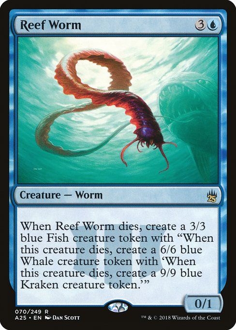Carta MTG-Reef Worm-Masters 25-70-EN-NM-R Foil