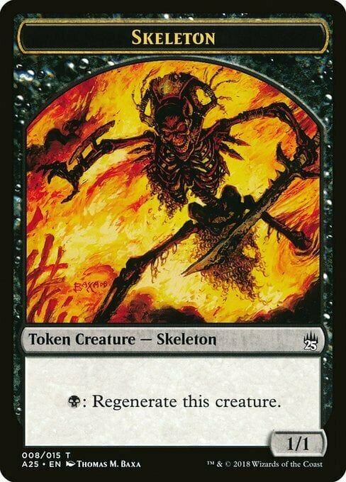 Carta MTG-Skeleton Token (Black 1/1)-Masters 25-T08-EN-EX-Common