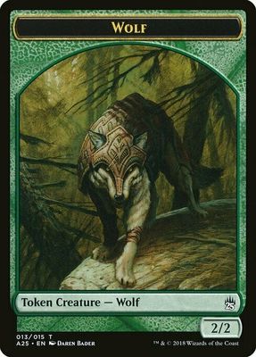 Carta MTG-Wolf Token (Green 2/2)-Masters 25-T13-EN-EX-Common