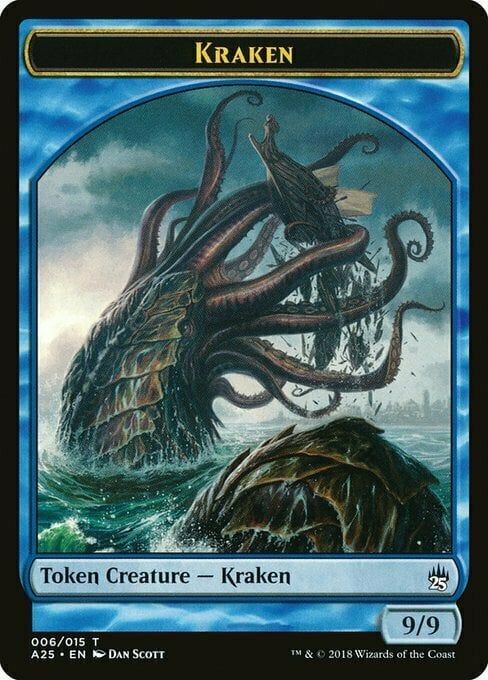 Carta MTG-Kraken Token (Blue 9/9)-Masters 25-T06-EN-EX-Common