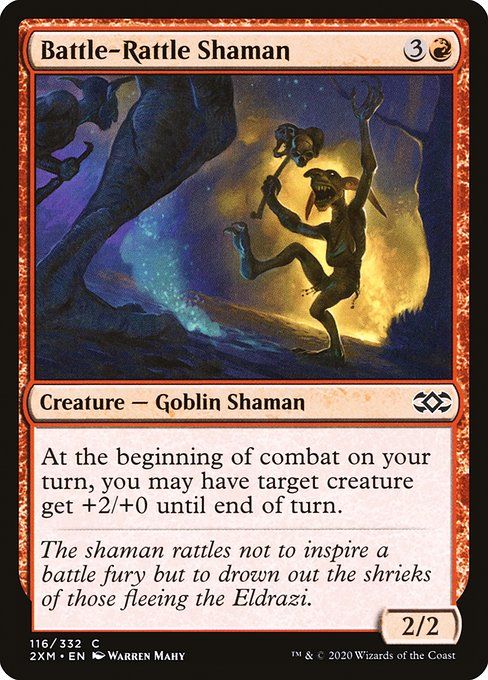 Carta MTG-Battle-Rattle Shaman-Double Masters-116-EN-EX- C  Foil