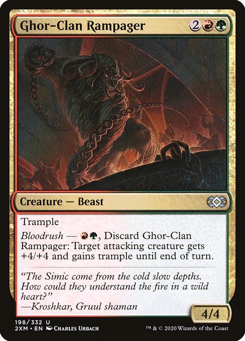 Carta MTG-Ghor-Clan Rampager-Double Masters-198-EN-EX- U  Foil