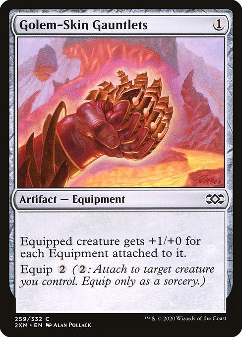 Carta MTG-Golem-Skin Gauntlets-Double Masters-259-EN-EX- C
