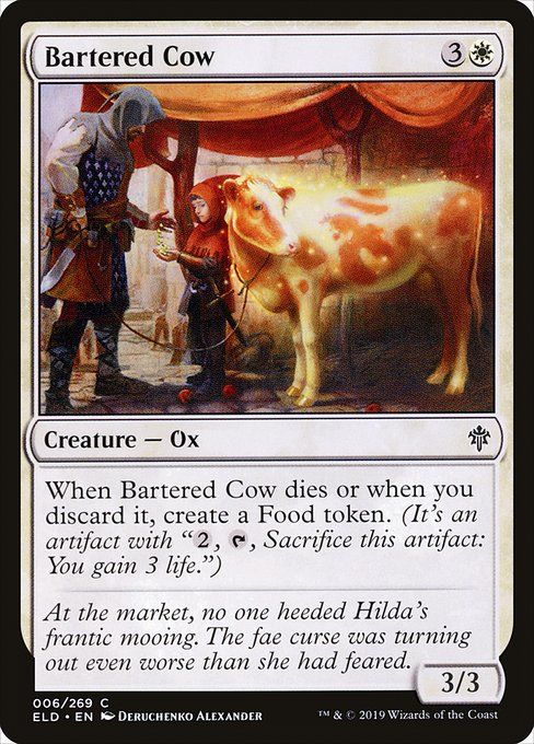 Carta MTG-Bartered Cow-Throne of Eldraine-6-EN-EX- C