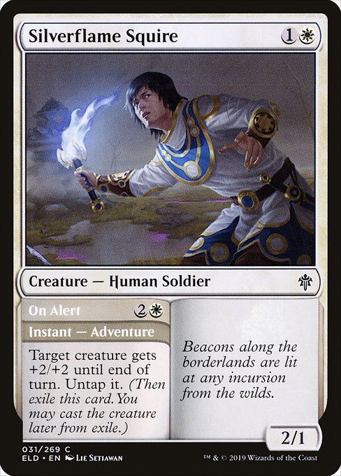 Carta MTG-Silverflame Squire // On Alert-Throne of Eldraine-31-EN-EX- C