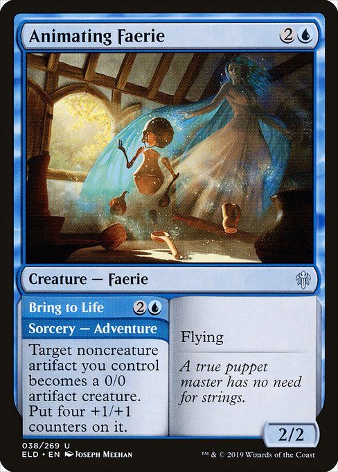 Carta MTG-Animating Faerie // Bring to Life-Throne of Eldraine-38-EN-EX- U