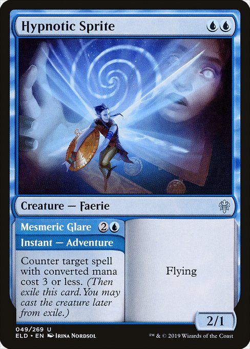 Carta MTG-Hypnotic Sprite // Mesmeric Glare-Throne of Eldraine-49-EN-EX- U