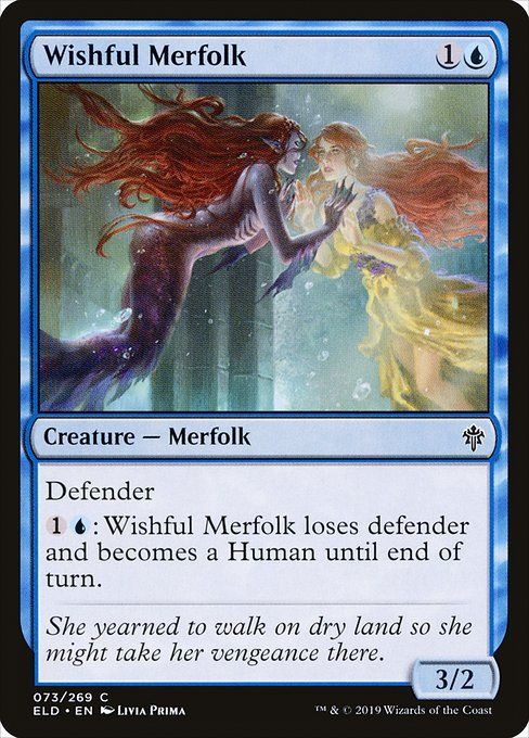 Carta MTG-Wishful Merfolk-Throne of Eldraine-73-EN-EX- C