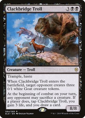 Carta MTG-Clackbridge Troll-Throne of Eldraine-84-EN-EX- R  Foil Carta MTG-Clackbridge Troll-Throne of Eldraine-84-EN-EX- R  Foil
