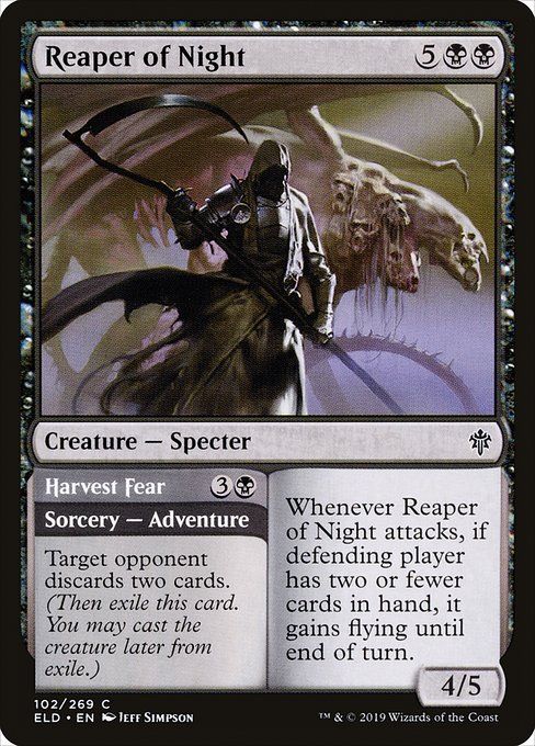 Carta MTG-Reaper of Night // Harvest Fear-Throne of Eldraine-102-EN-EX- C
