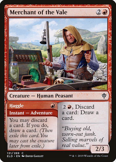 Carta MTG-Mercante della Valle // Contrattare-Throne of Eldraine-131-ITA-EX- C