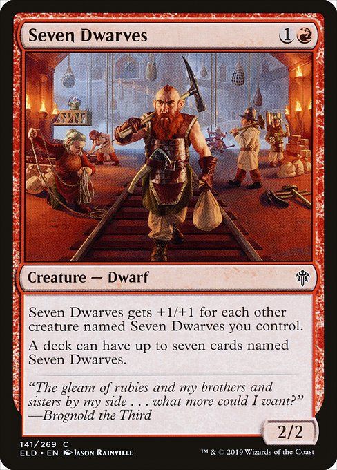 Carta MTG-Seven Dwarves-Throne of Eldraine-141-EN-EX- C