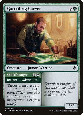 Carta MTG-Intagliatore di Garenponte//Potenza-Throne of Eldraine-156-ITA-EX- C