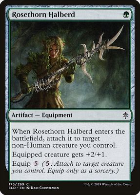 Carta MTG-Rosethorn Halberd-Throne of Eldraine-175-EN-EX- C Carta MTG-Rosethorn Halberd-Throne of Eldraine-175-EN-EX- C