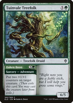 Carta MTG-Tuinvale Treefolk // Oaken Boon-Throne of Eldraine-180-EN-EX- C