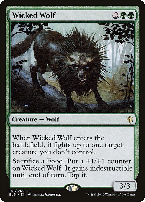 Carta MTG-Wicked Wolf-Throne of Eldraine-181-ITA-EX- R