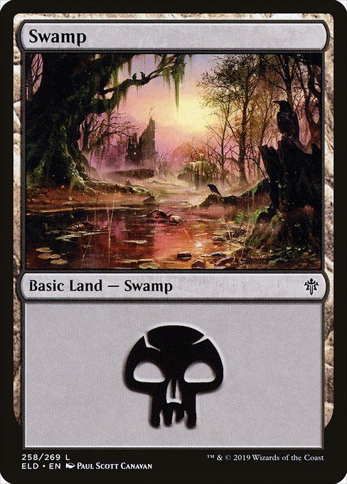 Carta MTG-Swamp Ver.1-Throne of Eldraine-258-EN-EX- C