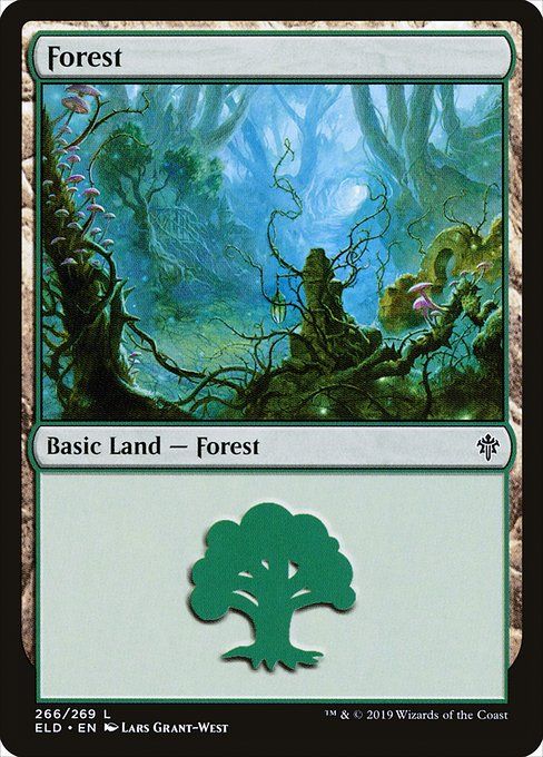Carta MTG-Forest Ver.1-Throne of Eldraine-266-EN-EX- C