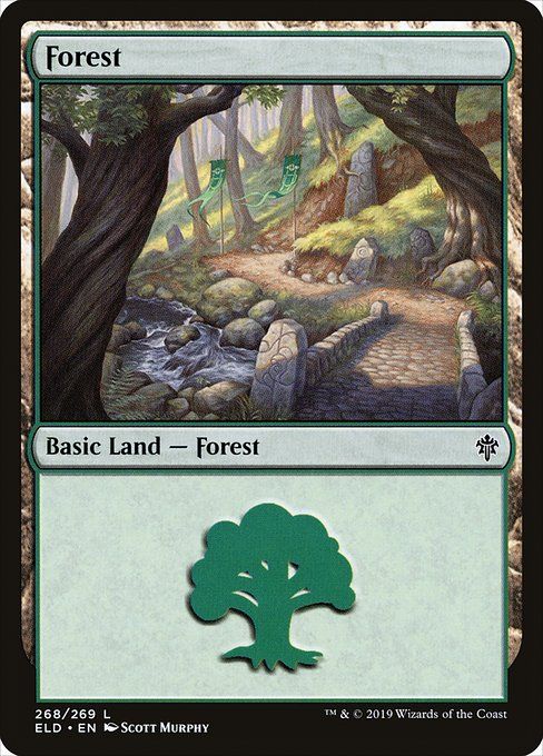 Carta MTG-Forest Ver.3-Throne of Eldraine-268-EN-EX- C