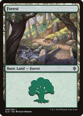 Carta MTG-Forest Ver.3-Throne of Eldraine-268-EN-EX- C