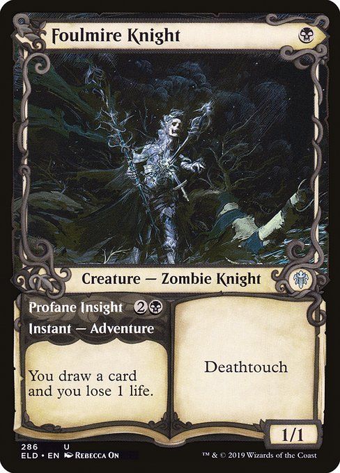 Carta MTG-Foulmire Knight /Profane Insight-Throne of Eldraine-286-EN-EX- U