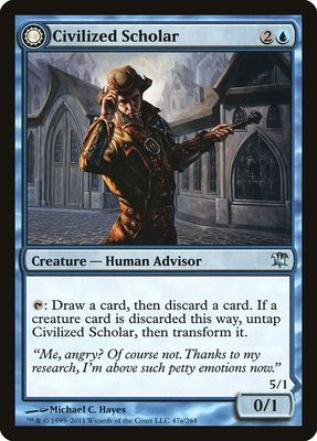 Carta MTG-Civilized Scholar // Homicidal Brute-Innistrad-47-EN-EX- U Carta MTG-Civilized Scholar // Homicidal Brute-Innistrad-47-EN-EX- U