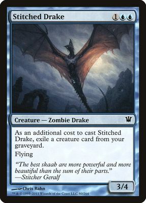 Carta MTG-Stitched Drake-Innistrad-80-EN-EX- C Carta MTG-Stitched Drake-Innistrad-80-EN-EX- C