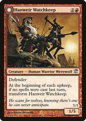 Carta MTG-Sentinella di Hanweir / Flagello di Hanweir-Innistrad-145-ITA-EX- U