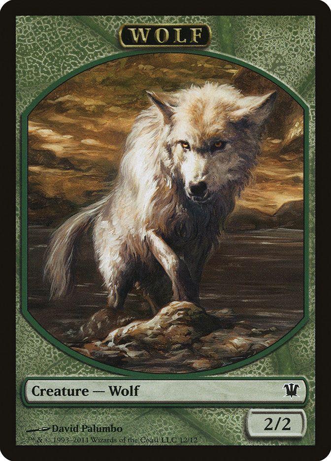 Carta MTG-Wolf Token (Green 2/2)-Innistrad-T12-ITA-EX-C