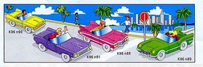 kinder Cartina K96 N.90  - Auto decappottabile gialla