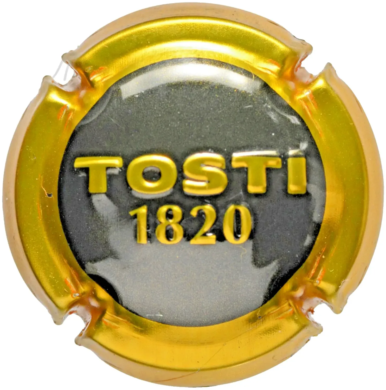 Caspula spumante - Tosti 1820 oro e Nero scritta in rilievo -italia    Usata