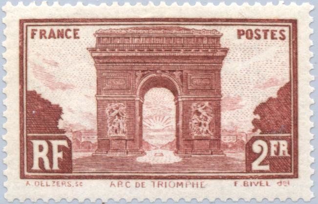 Francobolli-L'Arco di Trionfo a Parigi-1931-Francia-2 F Francobolli-L'Arco di Trionfo a Parigi-1931-Francia-2 F