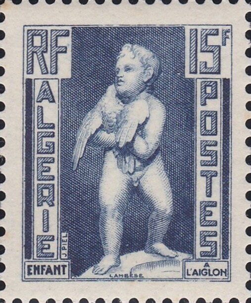 Francobolli-Bambino con aquila-1952-Algeria-15 F Francobolli-Bambino con aquila-1952-Algeria-15 F