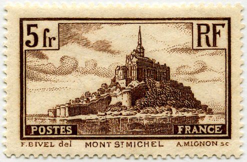 Francobolli-Mont Saint Michel-1930-Francia-5 F