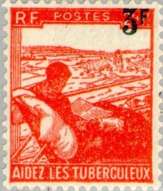 Francobolli-Aiuti per la tubercolosi sovraccaricati-1946-Francia-3 F Francobolli-Aiuti per la tubercolosi sovraccaricati-1946-Francia-3 F