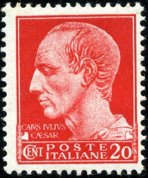 Francobolli-Giulio Cesare (100-44 a.C.)-1929-Italia-20 c Francobolli-Giulio Cesare (100-44 a.C.)-1929-Italia-20 c