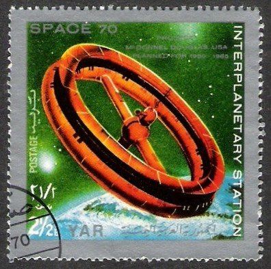 Francobolli-Stazione interplanetaria-1970-Yemen, Repubblica Araba-2½ B Francobolli-Stazione interplanetaria-1970-Yemen, Repubblica Araba-2½ B