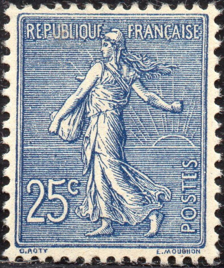 Francobolli-Semeuse lignée-1903-Francia-25 c Francobolli-Semeuse lignée-1903-Francia-25 c