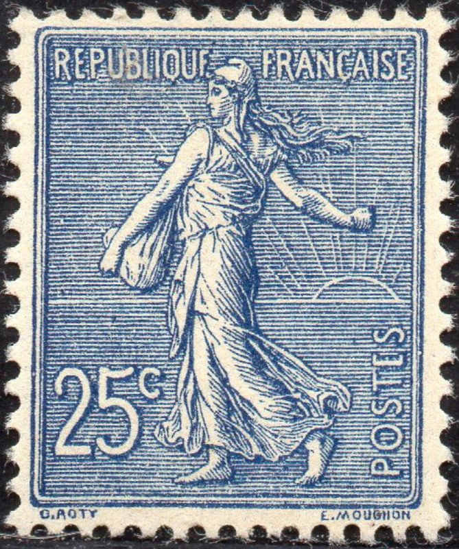 Francobolli-Semeuse lignée-1903-Francia-25 c Francobolli-Semeuse lignée-1903-Francia-25 c