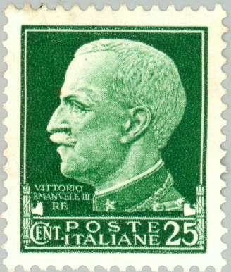 Francobolli-Re Vittorio Emanuele III rivolto a sinistra-1929-Italia-25 c Francobolli-Re Vittorio Emanuele III rivolto a sinistra-1929-Italia-25 c