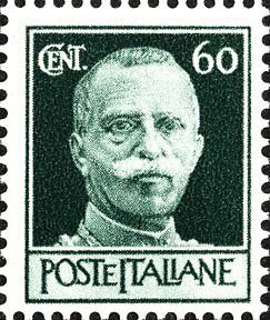 Francobolli-Re Vittorio Emanuele III di fronte - Senza fascio-1944-Italia-60 c